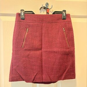 LOFT Burgundy Tweed Pencil Skirt